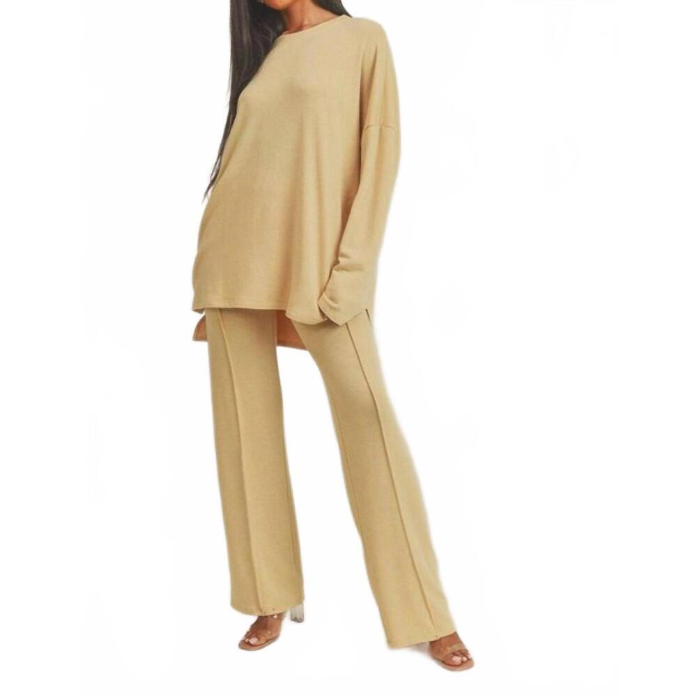 NEW WIN WIN APPAREL cocktail lounge set in mustard